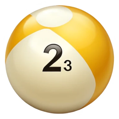 golden billiard ball with the number 23 sticker