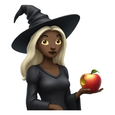 witch in Kitchen and apple poison sticker