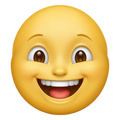 laughing face emoji, classic yellow sticker