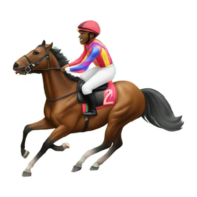 jockey riding horse sticker