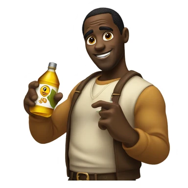Diddy with a bottle of oil sticker