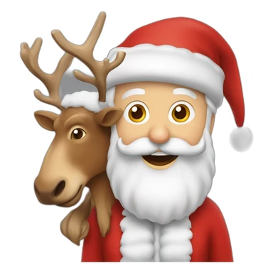 Pere noel  avec ces rennes et son traîneau  sticker