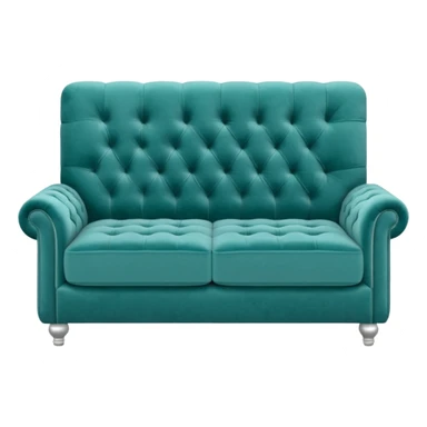 Long square teal sofa sticker