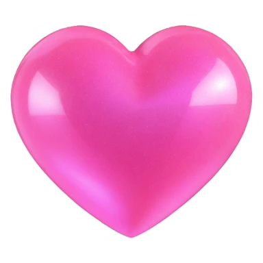 3D emoji style pink heart with holographic shimmer effect sticker