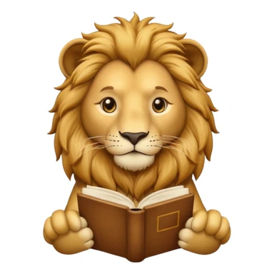 lion reading a book sticker