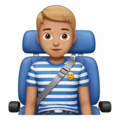seatbelt on a blue and white striped t shirts from top and down sticker