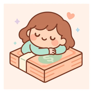 happy person napping on mattress of money sticker