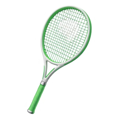 white and green (more white) glass crystal tennis racket sticker