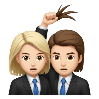 concurrents, deux chefs d'entreprise qui se tire les cheveux ils se battent  sticker