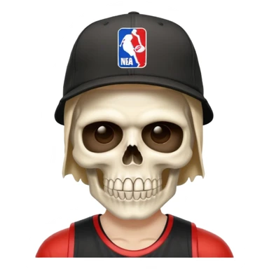 💀 with a backwards NBA hat sticker