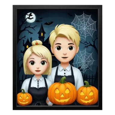 halloween hairdresser saloon sticker