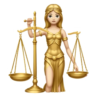 gold Justitia statue sticker