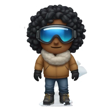 boy with small face tattoos and black wavy hair with ski goggles on top of his head but not covering his eyes , with a snowball in his hand  sticker