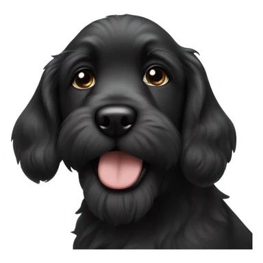 black puppy with black beard on chin sticker