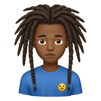 Une homme de 17 ans il a la peau noir foncé , des lèvres pulpeuses et un regard nonchalant. Il a un des locks sticker