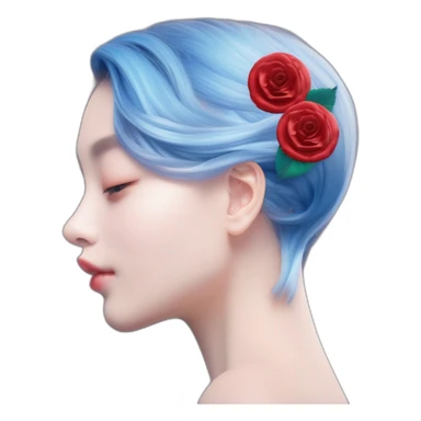 Cœur rose et cœur bleu clair sticker