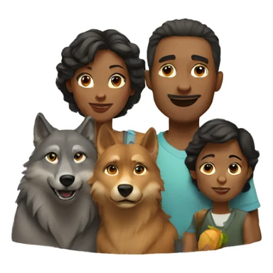 family and wolves sticker