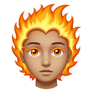 A burning person with fire coming out of where the eyes  sticker