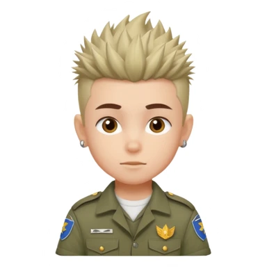 tattoed scout kid, spiky haired with scout uniform sticker