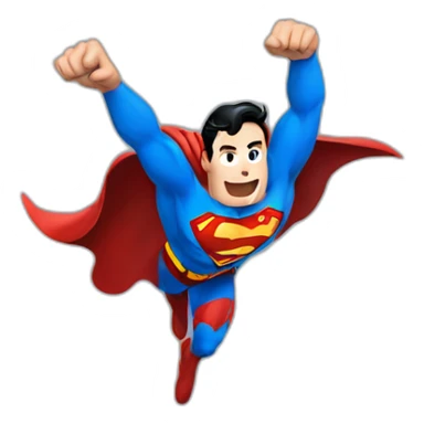 superman jumping with one hand streched sticker
