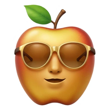 faceless golden apple with sunglasses sticker