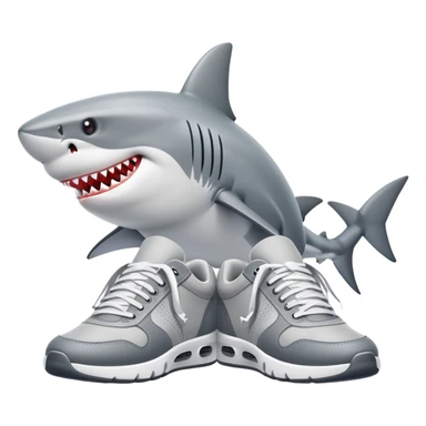 Shark with sneakers sticker
