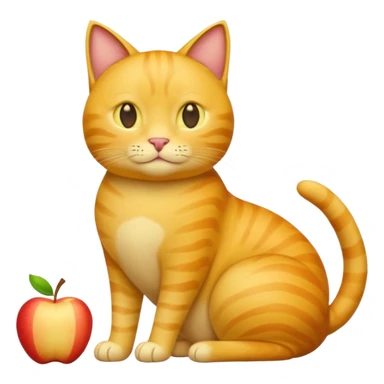 full body yellow cat loafed, with default apple man emoji as a head  sticker
