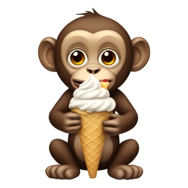 Monkey with ice cream sticker