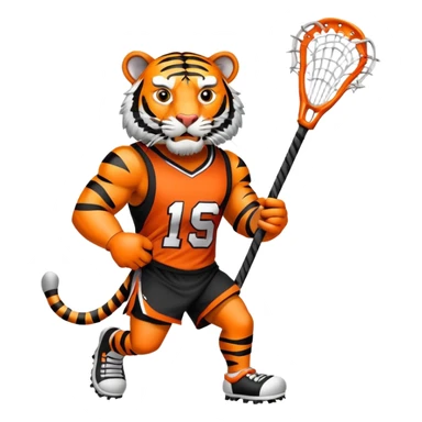 Tiger pkaying Lacroose eating a ram with lacrosse stick  sticker