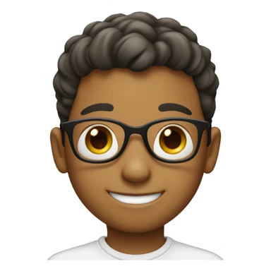 smiling boy with glasses cuter  sticker