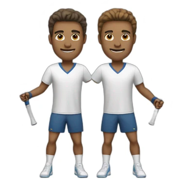 Tennis double match males sticker