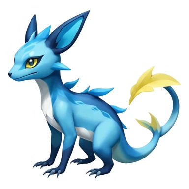 Colorful Dark Shiny Exotic Salandit-Aurorus-Glaceon-Fakémon-hybrid-creature (full body)  sticker