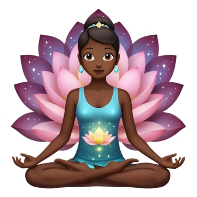silhouette in lotus pose with sparkles sticker