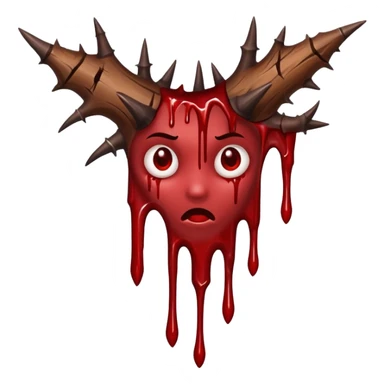 wood thorn with blood dripping from it  sticker