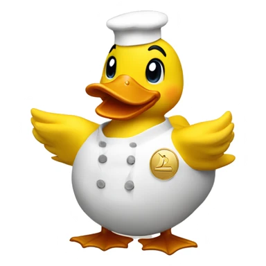 Yellow duck with a gold Michelin star on its chest sticker