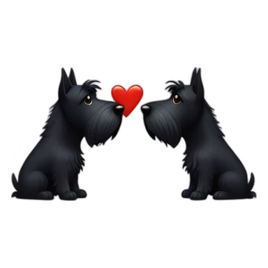 Two black Scottish terrier kissing sticker