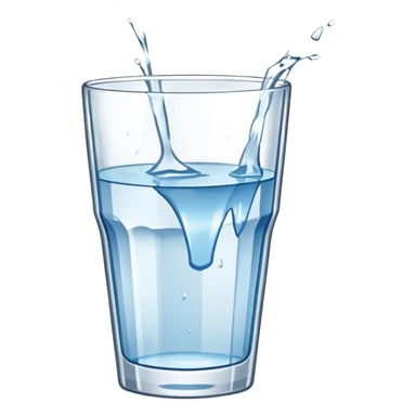 shattered drinking glass with water spilling sticker