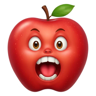 normal apple brand emoji with jaw dropped and mouth open sticker