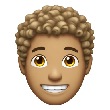 Light skin male with curly hair and ear studs. Make him smile and wink. Gift him grillz sticker