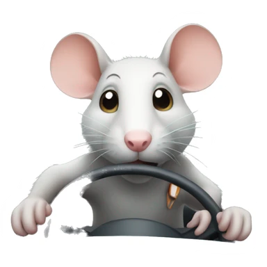 Cute rat driving  sticker