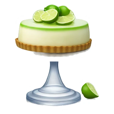 Realistic key lime pie inside of a glass covered cake stand with glass lid. sticker