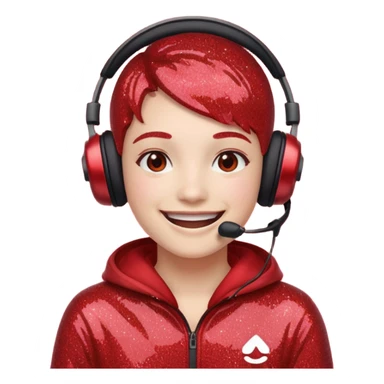 red glitter gamer sticker