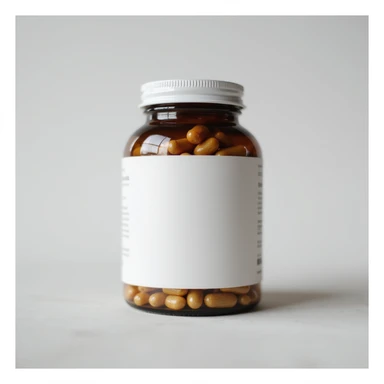 hyperrealistic dietary supplement jar on isolated white background, generic label, 4K details, neutral lighting sticker