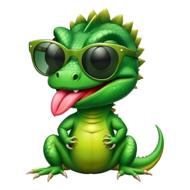 Lizard with sunglasses sticking it’s tongue out  sticker