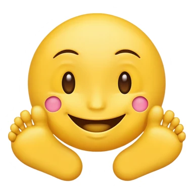 Create a yellow smiling emoji but replace the eyes with feet sticker