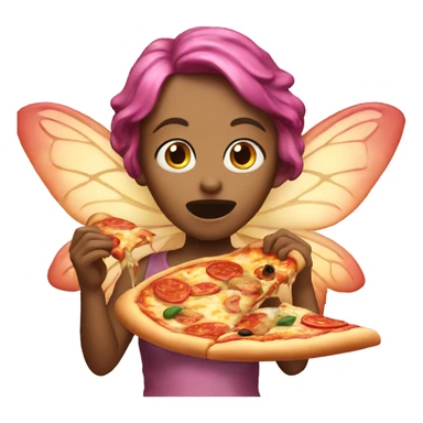 a fairy eating pizza sticker
