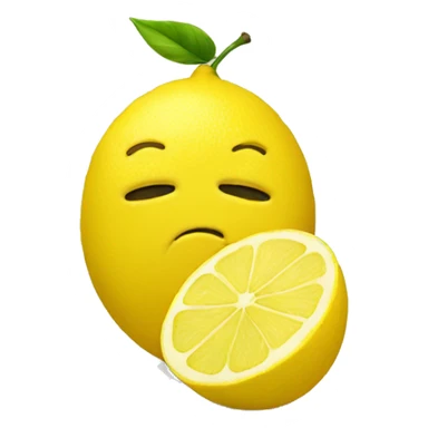 Sad emoji holding a lemon sticker