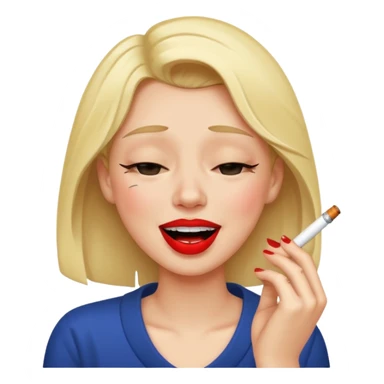 crying while laughing with cigarette sticker