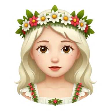 Девочка в белом платье на празднике Ивана Купала sticker