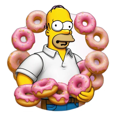 Homer Simpson avec un donuts sticker